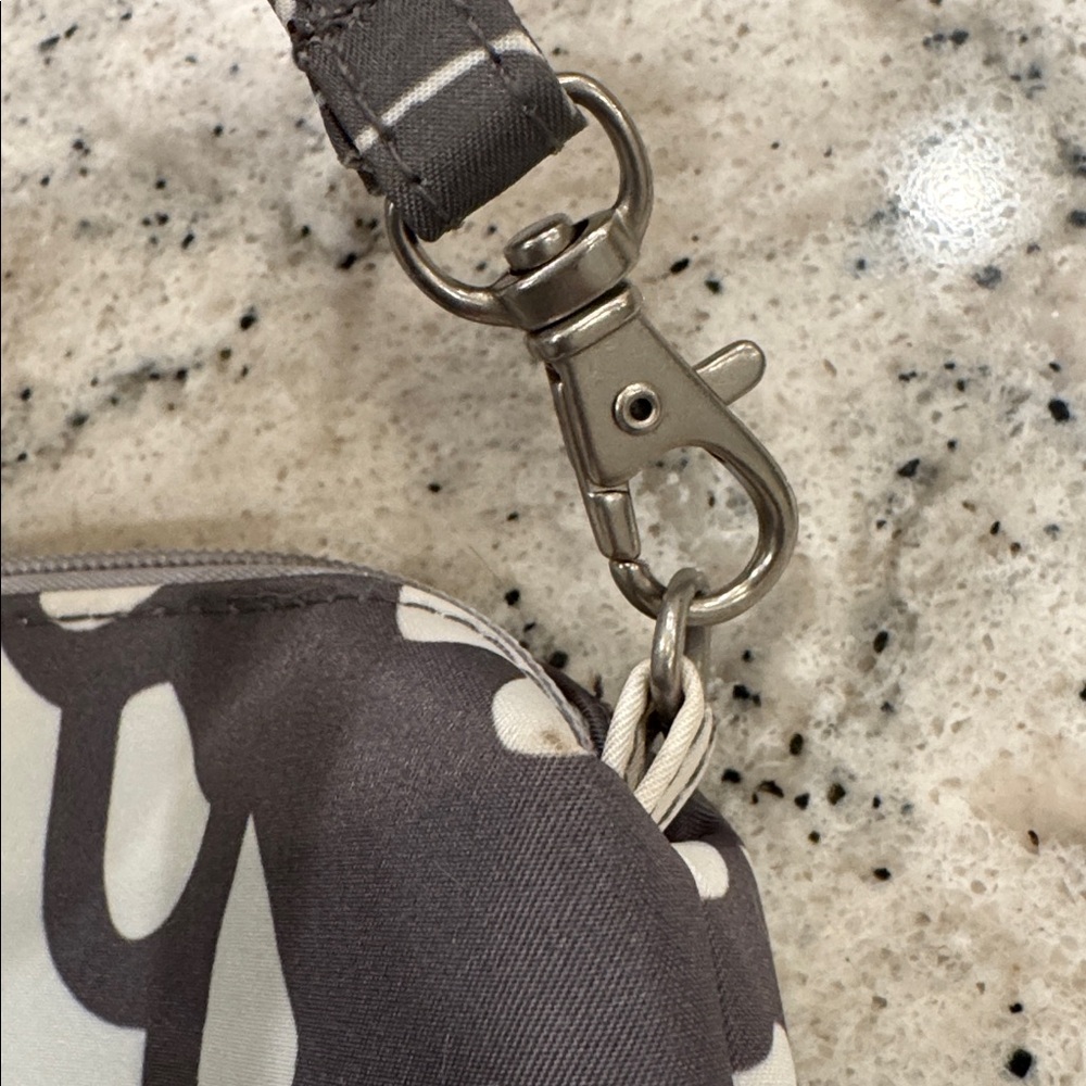Ju-Ju-Be BeQuick Floral Clutch Accessory Bag Gray and White with Teal Interior - Picture 7 of 16